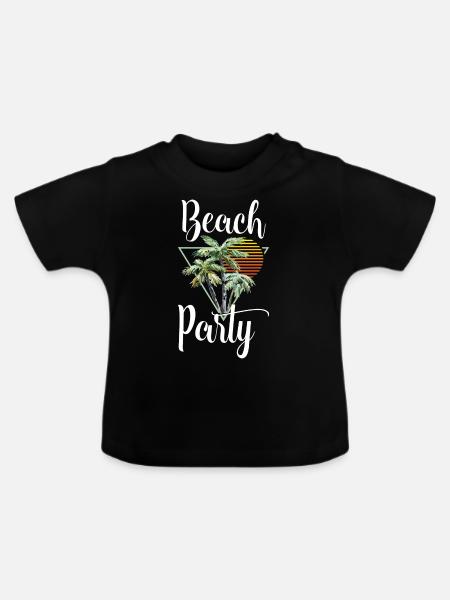 Urlaub Wellen Insel Schön - Baby Bio-T-Shirt mit Rundhals - Schwarz