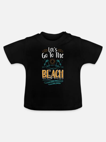 Urlaub Meer Brise - Baby Bio-T-Shirt mit Rundhals - Schwarz