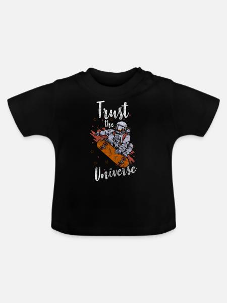 Astronaut Stern Astronomie Kosmos - Baby Bio-T-Shirt mit Rundhals - Schwarz