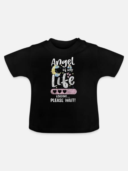 Baby Mutter Kind - Baby Bio-T-Shirt mit Rundhals - Schwarz