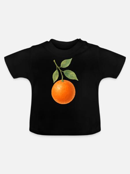 orange - Baby Bio-T-Shirt mit Rundhals - Schwarz