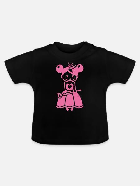 Prinzessin - Baby Bio-T-Shirt mit Rundhals - Schwarz