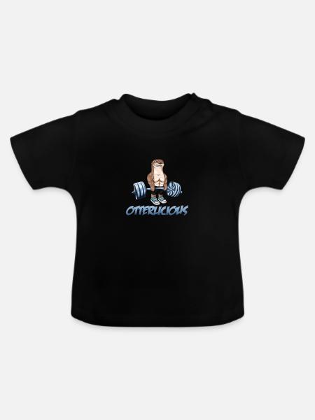 Otterlicious Otter Loutre Gym Cadeau fitness - T-shirt bio col rond Bébé - noir