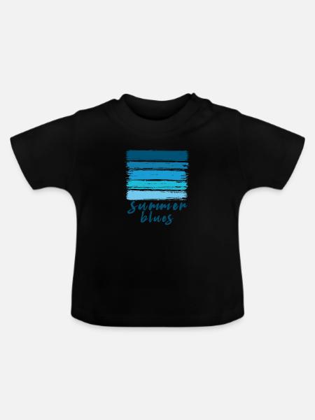 Summer blues - Baby Bio-T-Shirt mit Rundhals - Schwarz