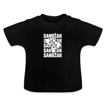 Sandzak Sandzaklija Novi Pazar Flagge Geschenk - Baby Bio-T-Shirt mit Rundhals - Schwarz - Vorne