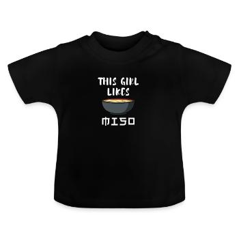 Ironic Quote Miso Soup Ramen Chef - Baby Organic T-Shirt with Round Neck - black - Front