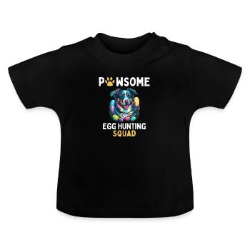 Match de l’équipe de chasse aux œufs de Pâques du berger australien - T-shirt bio col rond Bébé - noir - Devant