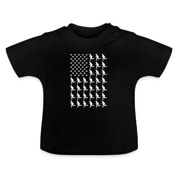Sport Us Flag Airsoft - Baby Bio-T-Shirt mit Rundhals - Schwarz - Vorne
