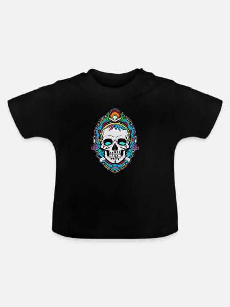 Totenkopf - Baby Bio-T-Shirt mit Rundhals - Schwarz