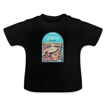 Quartier du Panthéon de Lisbonne, Portugal - T-shirt bio col rond Bébé - noir - Devant