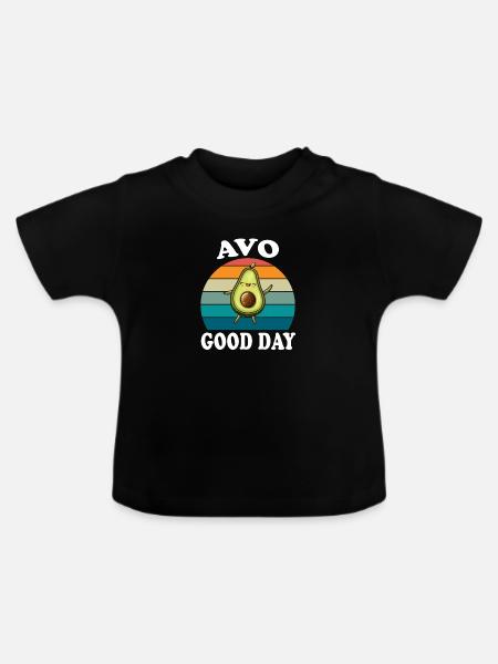 Avo Good Day Avocado - Baby Bio-T-Shirt mit Rundhals - Schwarz