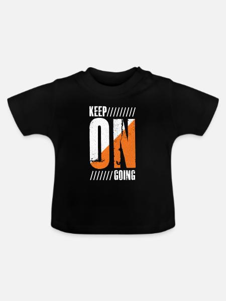 keep on going funny shirt - Baby Bio-T-Shirt mit Rundhals - Schwarz