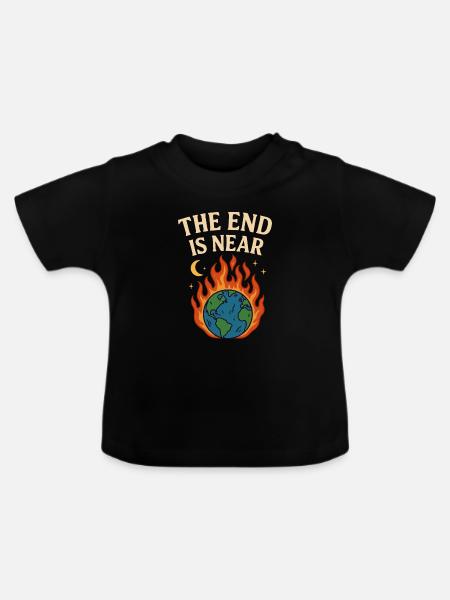 Das Ende naht - Baby Bio-T-Shirt mit Rundhals - Schwarz