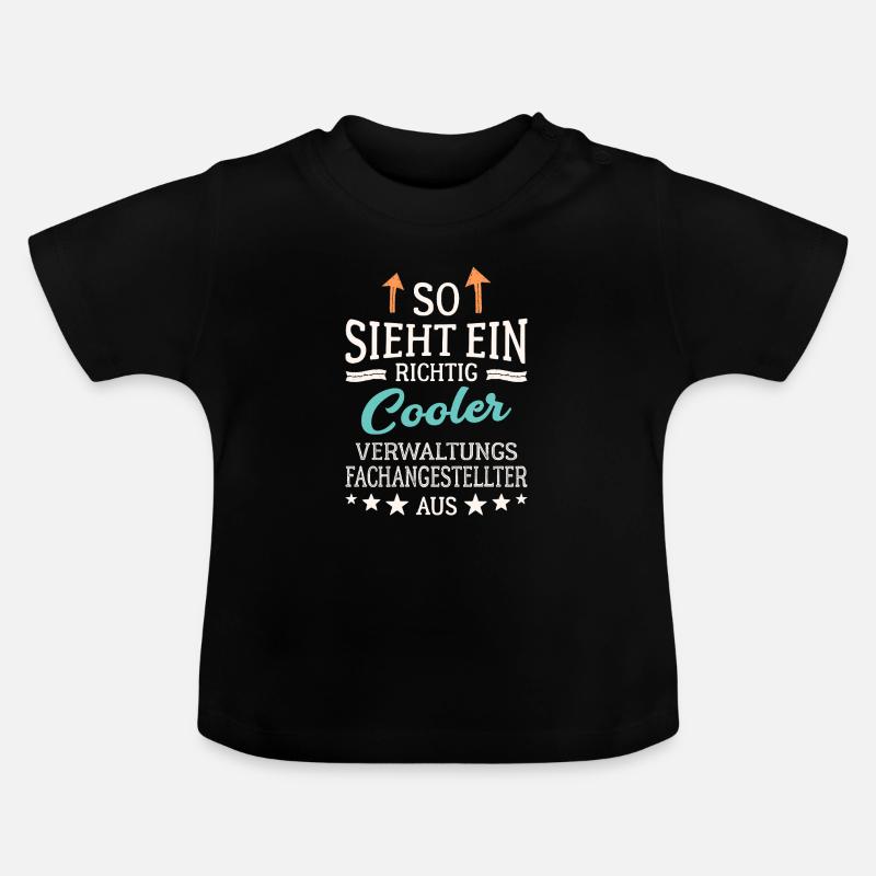 Assistant administratif cool - T-shirt bio col rond Bébé - noir