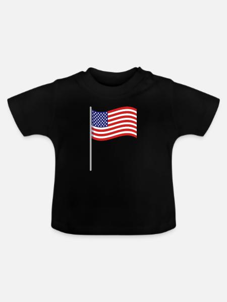 Flagge der Vereinigten Staaten - Baby Bio-T-Shirt mit Rundhals - Schwarz