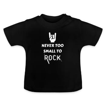 Nie zu klein zum Rocken - Baby Bio-T-Shirt mit Rundhals - Schwarz - Vorne