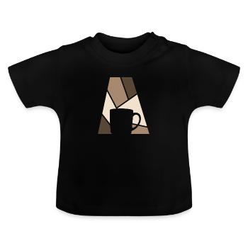 Kaffee Kaffee Cappuccino - Baby Bio-T-Shirt mit Rundhals - Schwarz - Vorne