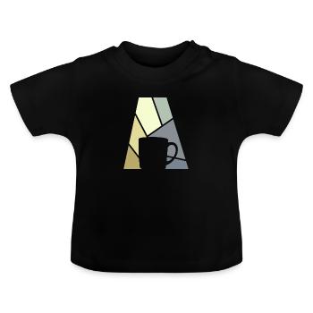 Kaffee Kaffeebohne Kaffee - Baby Bio-T-Shirt mit Rundhals - Schwarz - Vorne