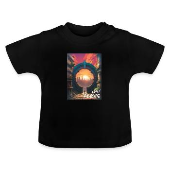 Lost Places- City - Baby Organic T-Shirt with Round Neck - black - Front