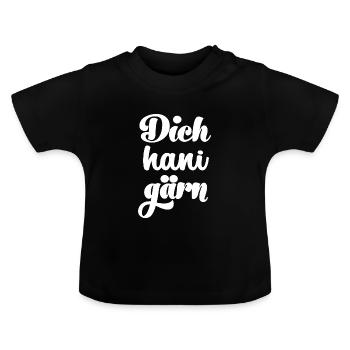 Dich hani gärn Gotti Schweiz Mami Grosi - Baby Bio-T-Shirt mit Rundhals - Schwarz - Vorne