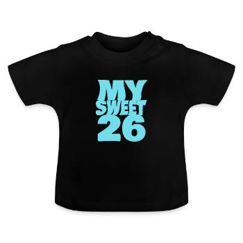 Sweet 26 - Baby Organic T-Shirt with Round Neck - black - Front