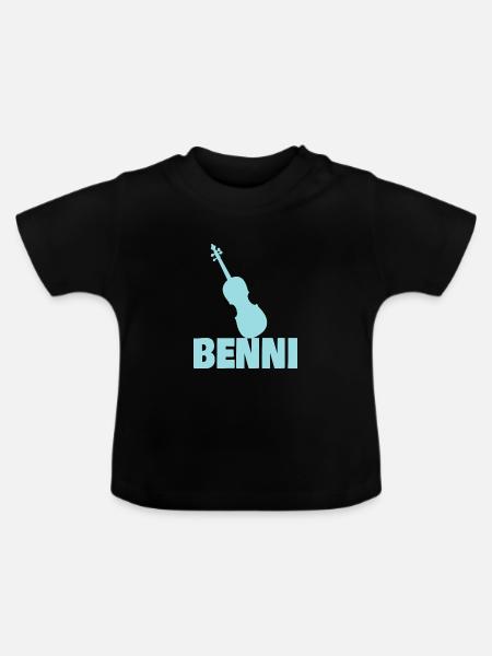 Benni als Bratsche - Baby Bio-T-Shirt mit Rundhals - Schwarz