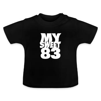 Sweet 83 - Baby Organic T-Shirt with Round Neck - black - Front