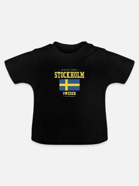 Stockholm - Baby Bio-T-Shirt mit Rundhals - Schwarz