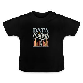 Awesome Data Queen Deep Learning A Data Scientist - Baby Bio-T-Shirt mit Rundhals - Schwarz - Vorne