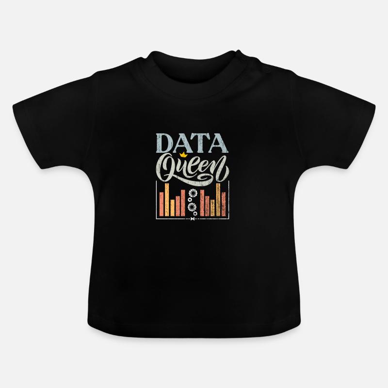 Awesome Data Queen Deep Learning A Data Scientist - Baby Bio-T-Shirt mit Rundhals - Schwarz