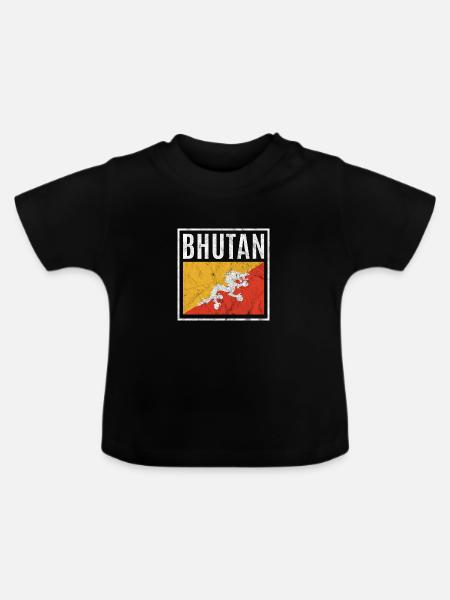 Bhutan - Baby Bio-T-Shirt mit Rundhals - Schwarz