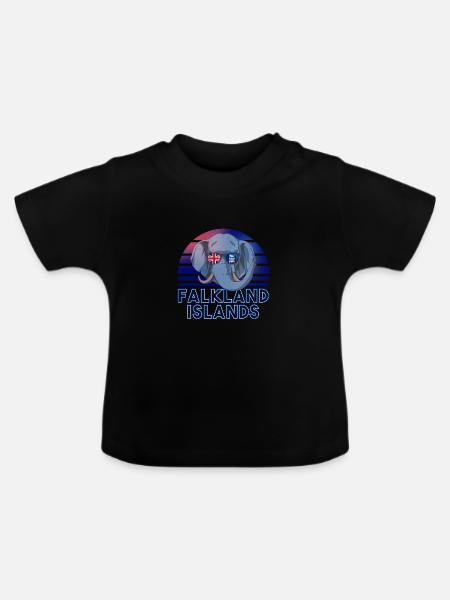 Falklandinseln - Baby Bio-T-Shirt mit Rundhals - Schwarz