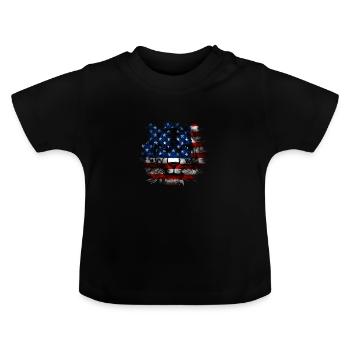 United States - Baby Organic T-Shirt with Round Neck - black - Front
