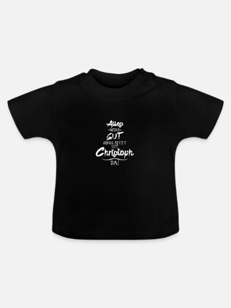 Christoph - Baby Bio-T-Shirt mit Rundhals - Schwarz
