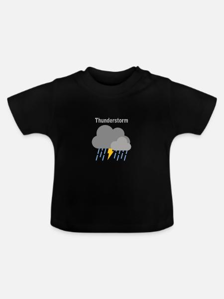 Thunderstorm - Baby Bio-T-Shirt mit Rundhals - Schwarz