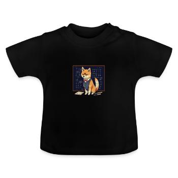 Hund Shiba Inu Lehrer Unterricht Schule Tafel - Baby Bio-T-Shirt mit Rundhals - Schwarz - Vorne