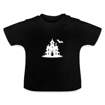Maison hantée effrayante pour enfants Style d’Halloween - T-shirt bio col rond Bébé - noir - Devant