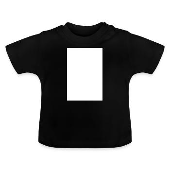 T-shirt rectangle blanc sur noir - T-shirt bio col rond Bébé - noir - Devant
