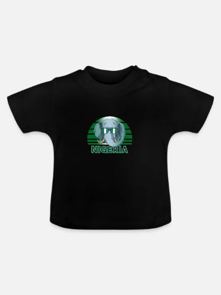 Nigeria - Baby Bio-T-Shirt mit Rundhals - Schwarz