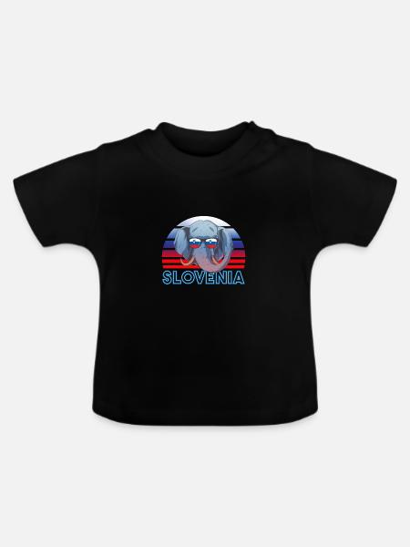 Slowenien - Baby Bio-T-Shirt mit Rundhals - Schwarz