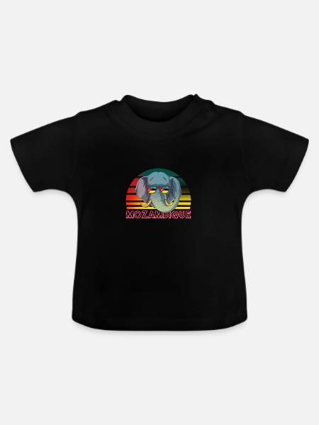 Mosambik - Baby Bio-T-Shirt mit Rundhals - Schwarz