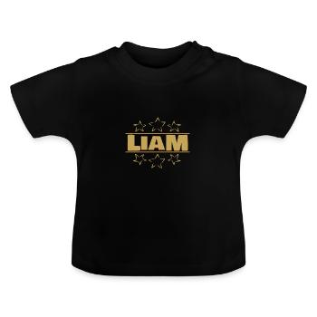 Liam - Baby Bio-T-Shirt mit Rundhals - Schwarz - Vorne