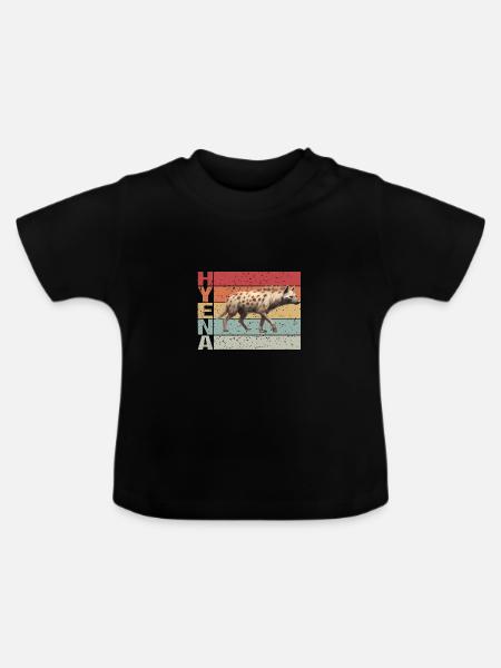 Hyäne Retro style - Baby Bio-T-Shirt mit Rundhals - Schwarz