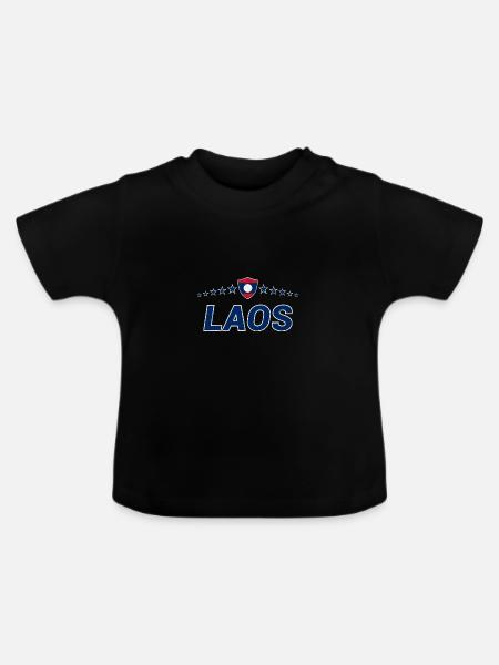 Laos - Baby Bio-T-Shirt mit Rundhals - Schwarz