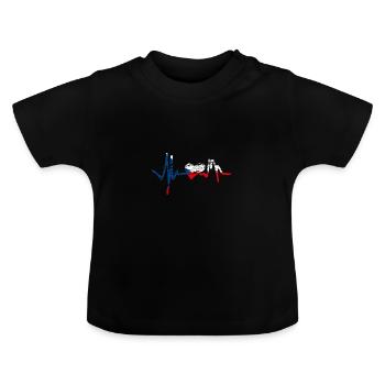 Herzfrequenz mit Tschechien - Baby Bio-T-Shirt mit Rundhals - Schwarz - Vorne