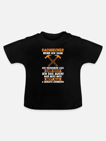 Dachdecker Beruf Dachdeckermeister Geschenk - Baby Bio-T-Shirt mit Rundhals - Schwarz