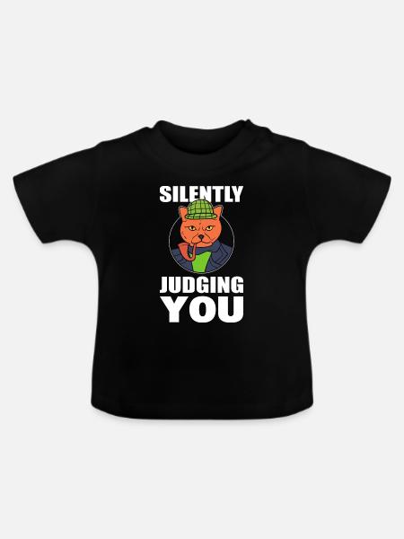 Silently Judging You Privatdetektiv - Baby Bio-T-Shirt mit Rundhals - Schwarz