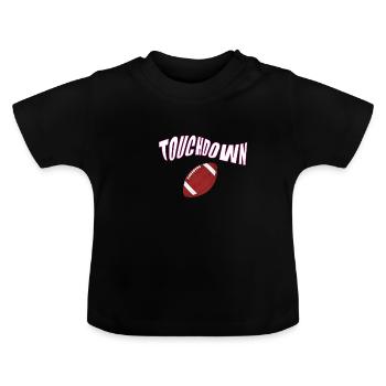 Touchdown Ball Football américain Design - T-shirt bio col rond Bébé - noir - Devant
