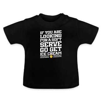 Auf der Suche nach einem Softe-Serve-Pickleball-Eis - Baby Bio-T-Shirt mit Rundhals - Schwarz - Vorne
