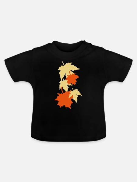 Laub - Baby Bio-T-Shirt mit Rundhals - Schwarz